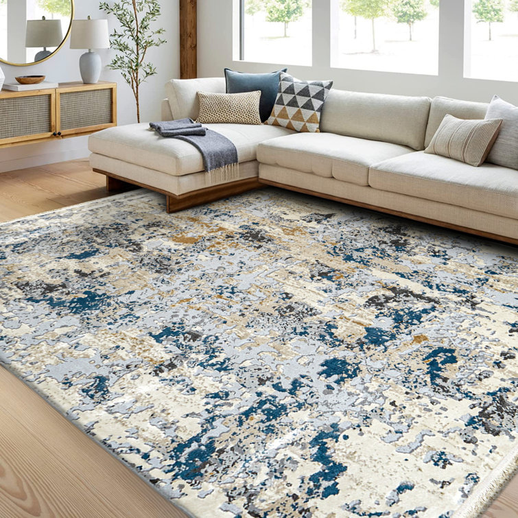 Williston Enriko Flatweave Blue/Beige/Grey Rug Wayfair.co.uk